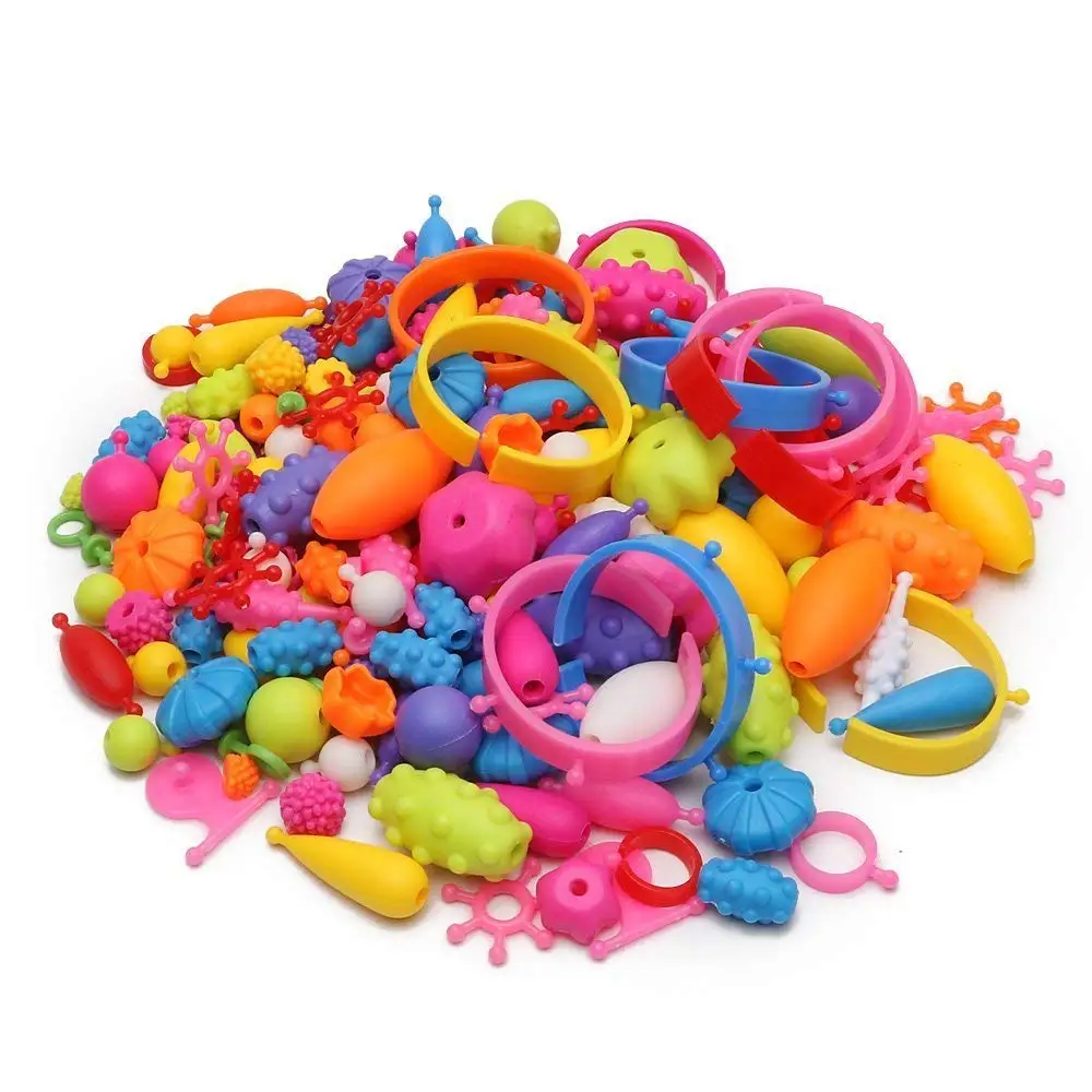 Filles mode Pop perles ensemble de bijoux créatif 110/240/420 pièces formes assorties Bracelet tissage bandes artisanat jouets pour fille