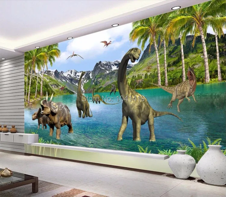 3D фантазия настенная бумага динозавр Юрского периода Большая фреска для детей гостиная диван спальня ТВ фон настенные фотообои бумага