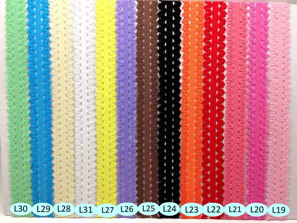10yards Lot High Quality 7 8 Picot Edges Stretch Lace Frilly Edges Elastic Webbing For Kids