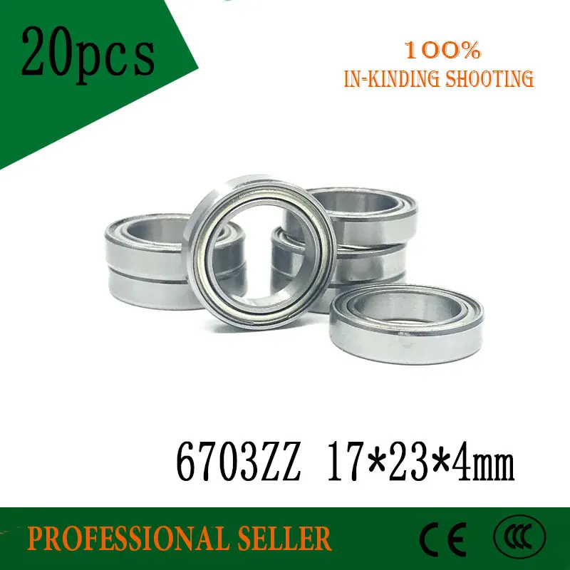 20PCS 6703ZZ 베어링 17x23x4mm 얇은 섹션 6703 ZZ 볼 베어링 61703ZZ|bearing bearing ...