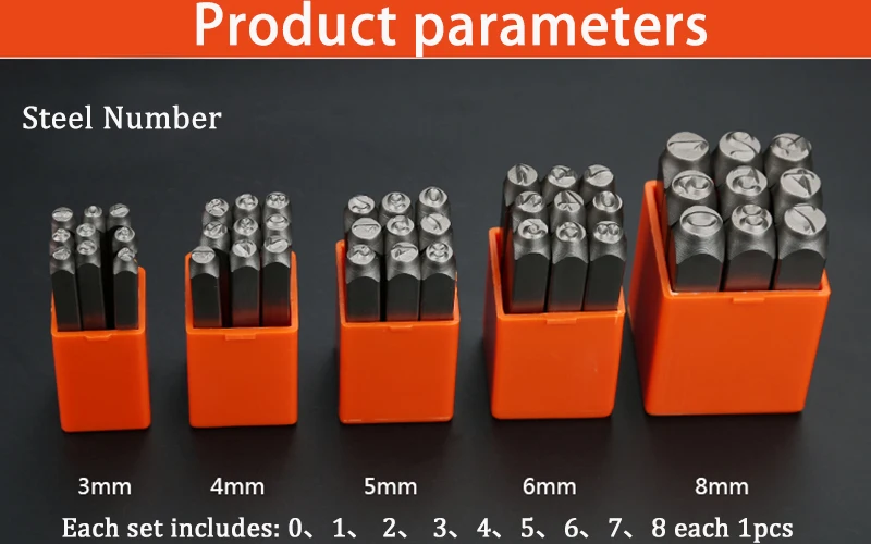 Стальная штамповка номер пробойник в машине Металл 3 мм 4 мм 5 мм 6 мм 8 мм письмо и символ тиснением штамп