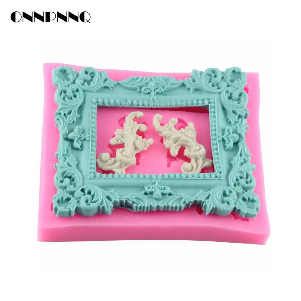 Silicone Mold Round Flower Frame Mould Fondant Cake Decorationsilicone