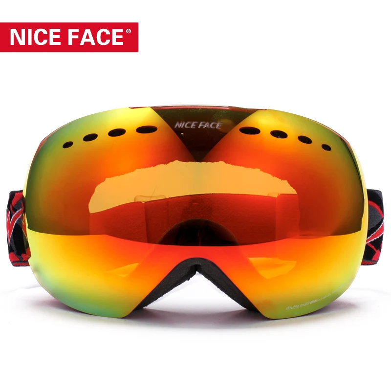 

Dual Layer Large Spherical Snow Goggle Special Compatible Design 100% UV Protection Anti Fog Ski Goggles Snowboard Goggles NF146