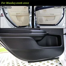 1 компл. подкладке 3D двери из углеродного волокна боковой край анти-удар защиты площадки наклейки для Mazda 3 2006-2012