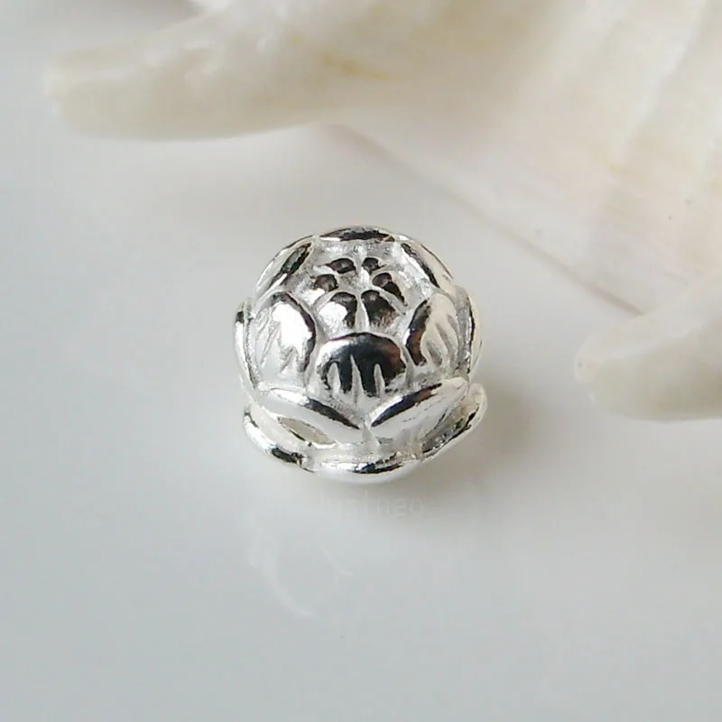 

solid 925 Sterling Silver beads, lotus beads, jewelry components, wholesale