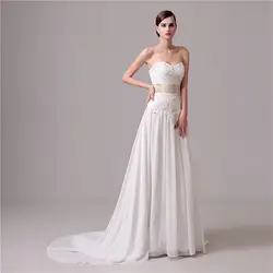 Свадебное платье шифоновое модное Милое Свадебное платье А-силуэта Vestido De Noiva