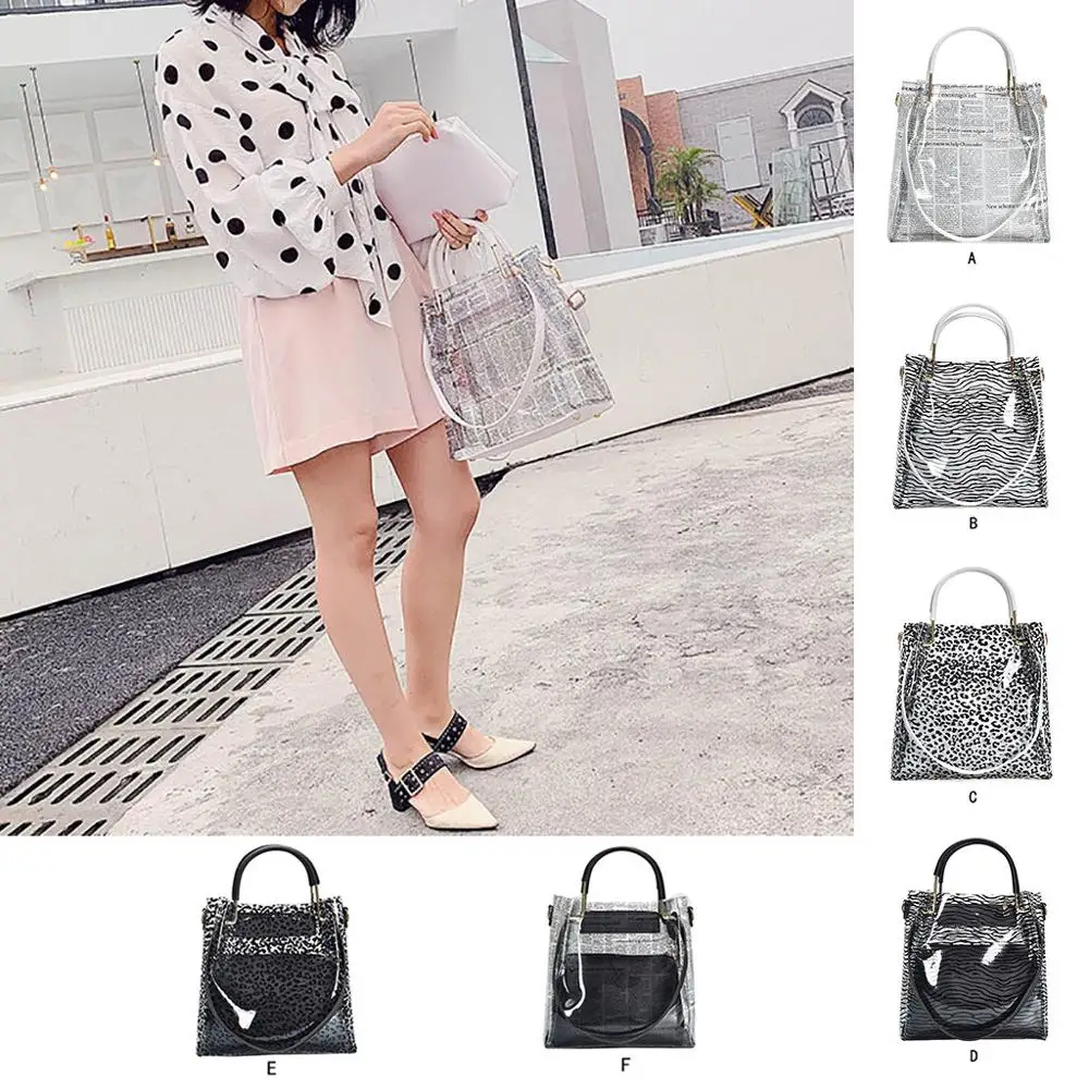 

Summer wild bag letter printing shoulder large capacity Messenger bag fashion women's handbag PVC multi-purpose Dropship Y701