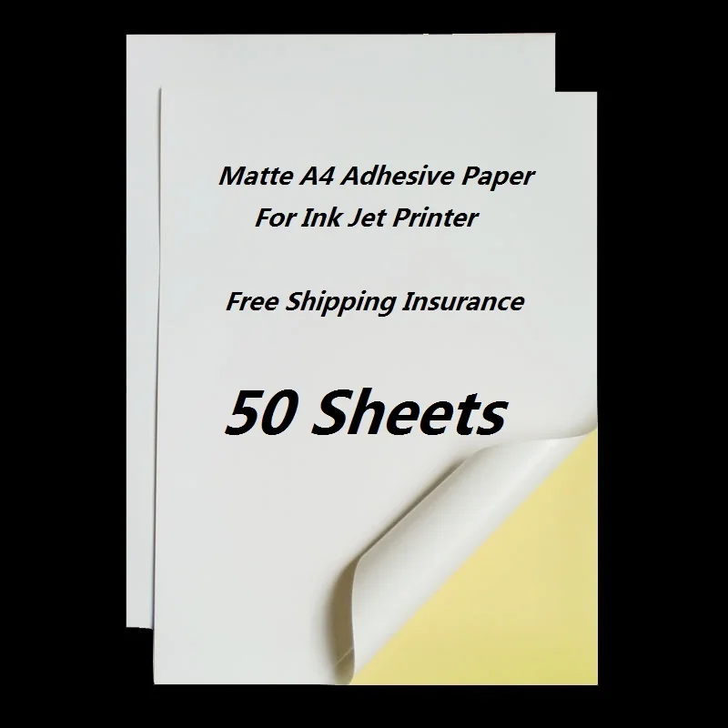 50 листов/пакет A4 белый матовый самоклеющиеся легкий пилинг Стикеры Бумага для струйных принтеров 210*297 мм