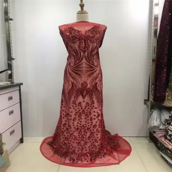 

2019 New Design African Lace Fabric 2019 High Quality Lace Nigerian Lace Fabric With Sequins Embroidery Tulle French Lace