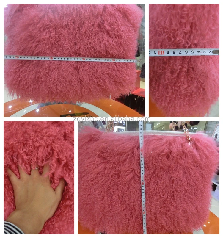 Wholesale Price Ladies White Sheep Fur Handbag / Real Fur Bags
