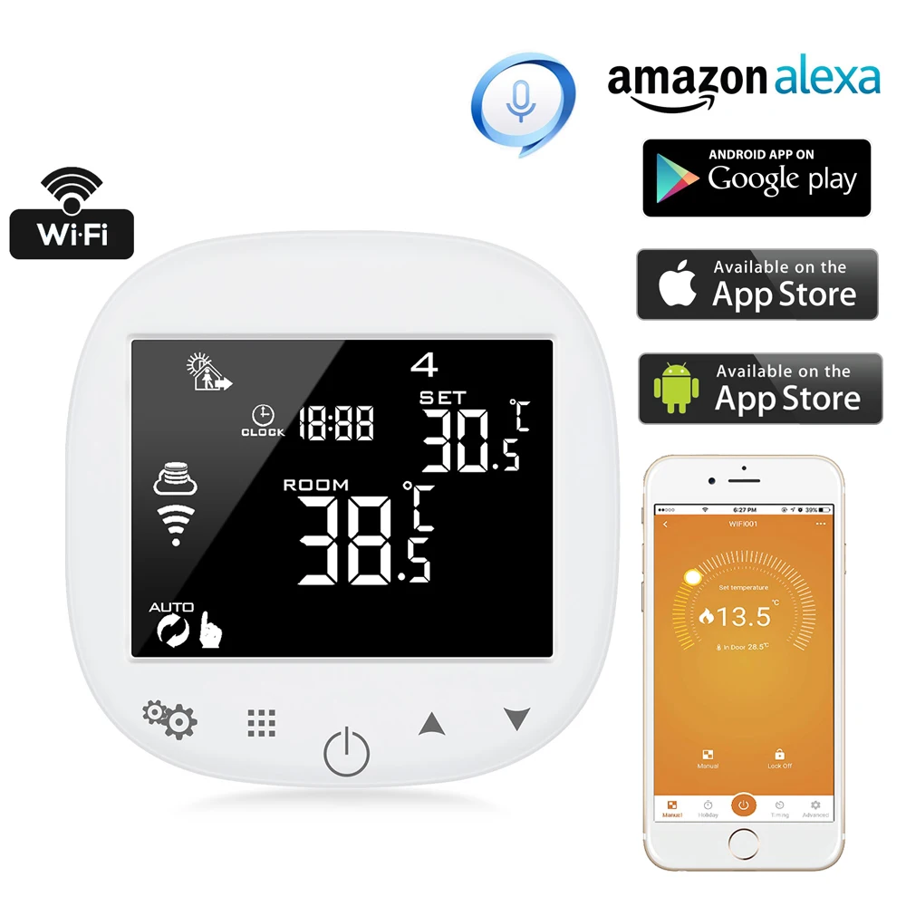

Wifi google Smart digtial room thermostat temperature Instruments 16A floor heating temperature controller