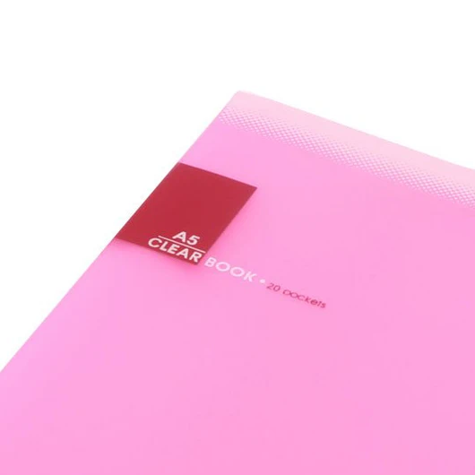Пластиковая А5 бумага 20 карманов файл папка для документов, розовый