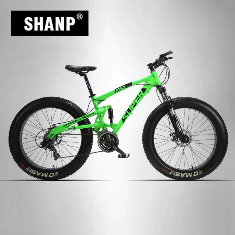 

SUPER Mountain Fat Bike Full Suspension Alluminium Frame 24 Speed Shimano Mechanic Brake 26"x4.0 Wheel
