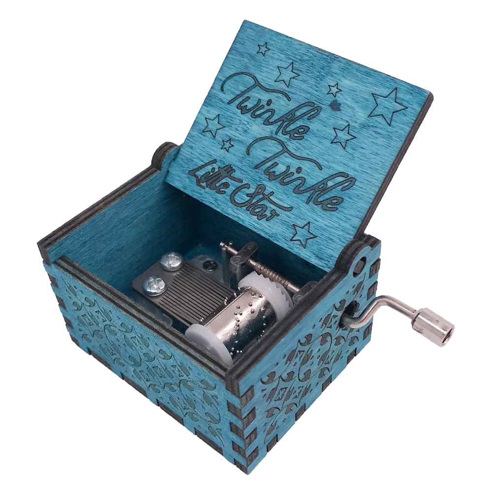 YouTang Music Box Hand Crank Musical Box Carved Wood Musical Gifts Christmas Music for Kid,Play Twinkle Twinkle Little Star
