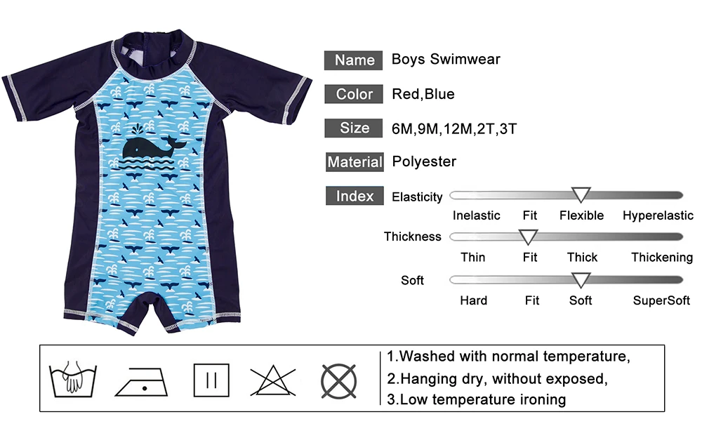 Детский купальный костюм с принтом Кита, Цельный Солнцезащитный крем для мальчиков, летняя одежда для плавания, сёрфинга, купальный костюм для новорожденных мальчиков