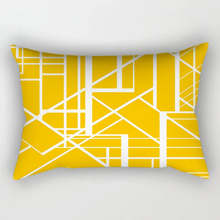 Прямоугольный полиэфирная наволочка с принтом желтого цвета в виде геометрических фигур 50x30 см чехлы на подушки для дома на талию наволочки автомобильное кресло подушка крышка
