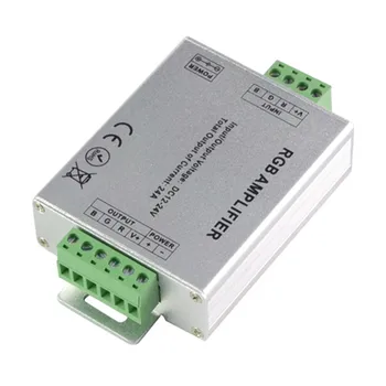 

RGB LED Strip Amplifier 12V Input 12A Repeater Aluminum Case RGB Controller Led Signal Amplifier for 5050 3528 3014 Led Strip