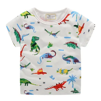 

Jumping meters 100% cotton baby boys summer clothes short sleeves dinosaur cartoon t shirts printed animals hot selling tops