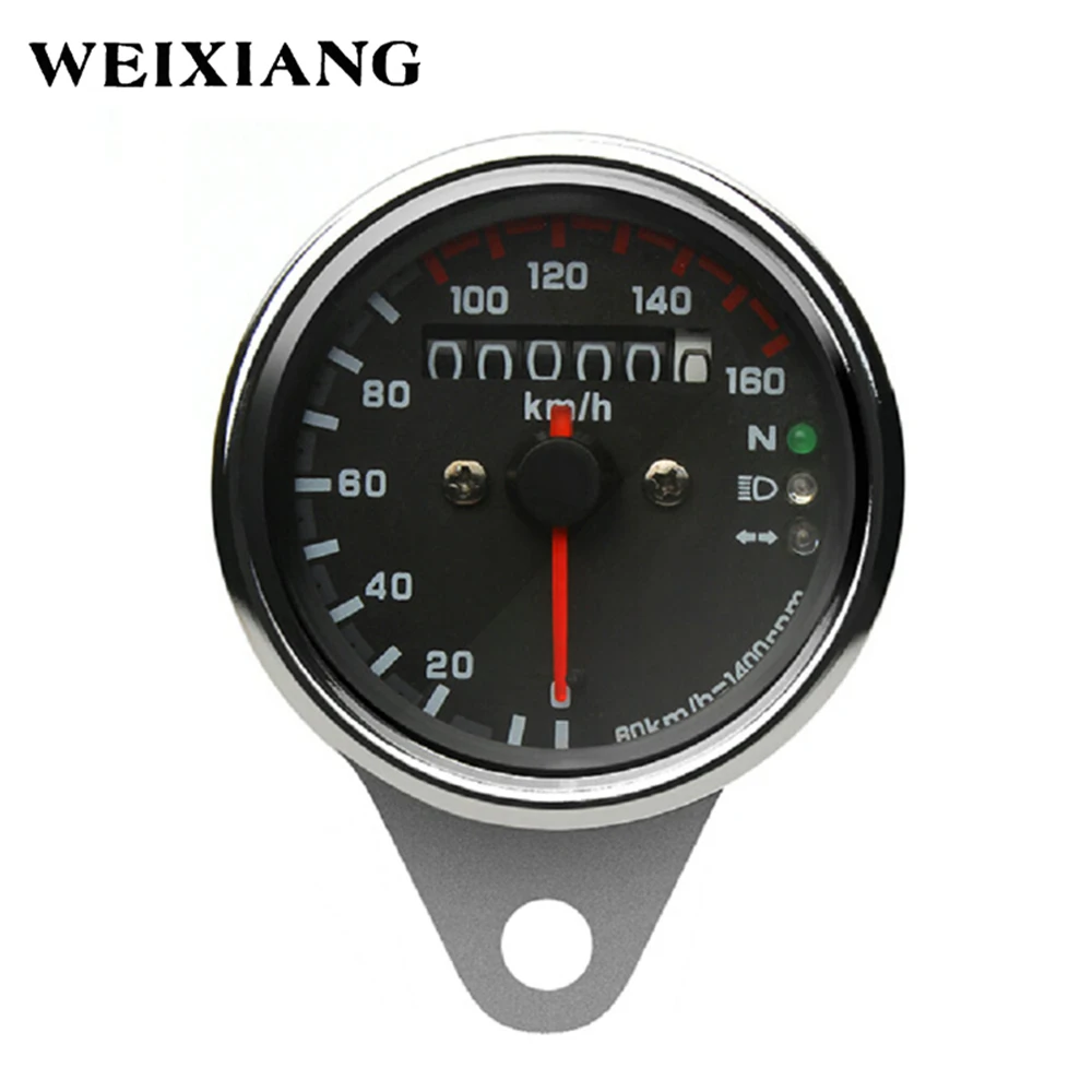 

Universal Digital Speedometer DC 12V Motorcycle Gauge Dual Odometer Speedometer Gauge Backlight Signal Light 0 - 160 KM/H