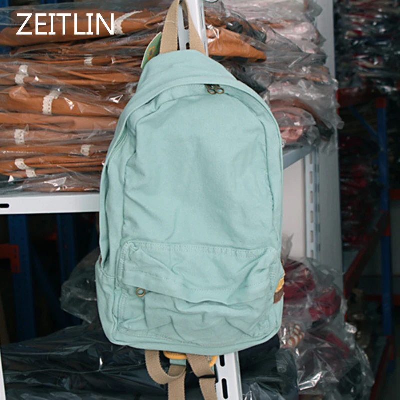 

High Quality Women Cotton Canvas Backpack Teenage Girls Leisure Rucksack Vintage Stylish Female School Bag Bookbag Mochilas S680