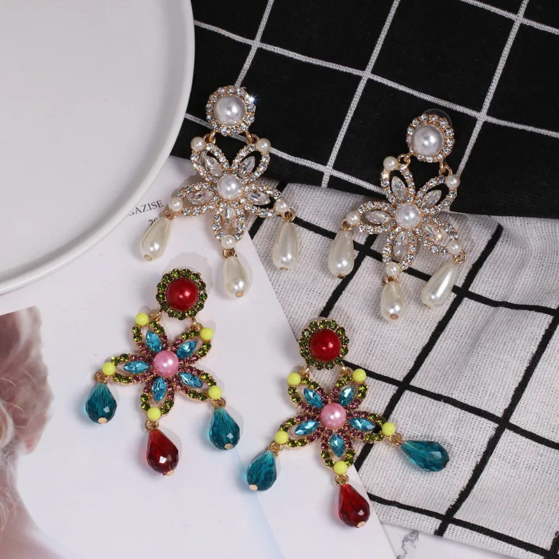 JUJIA, фирменный дизайн, богемные Роскошные Разноцветные серьги-капли с кристаллами, ювелирные серьги для женщин, свадебные подарки для вечеринки