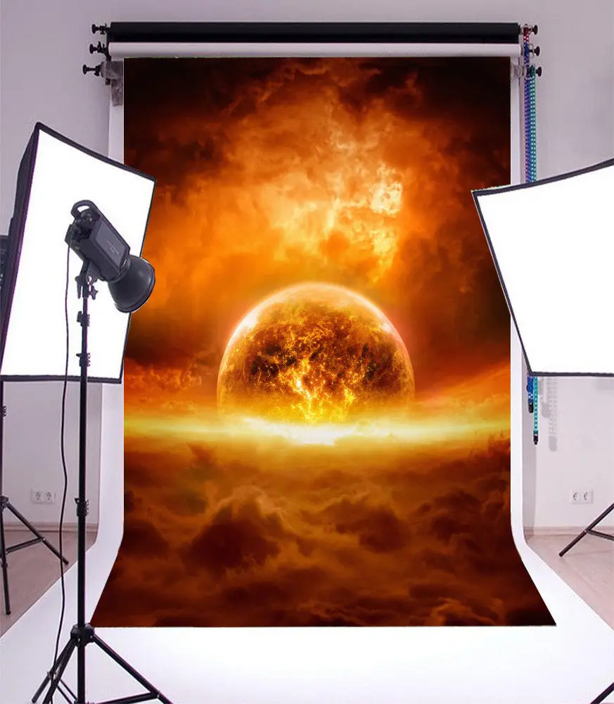 burning exploding planet Earth red sky hell Backgrounds