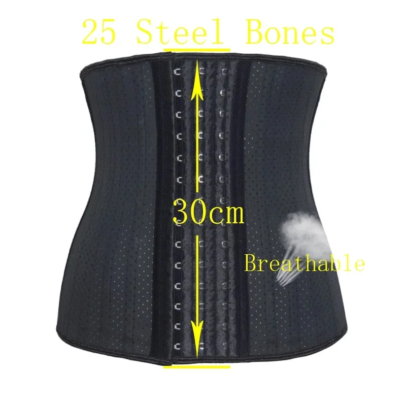 

Women 25 Steel Boned Latex Waist Trainer Underbust Waist Corset Slimming Breathable Workout Girdles Corset