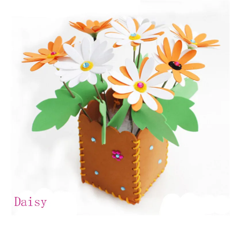Bricolage matériel paquet coupe libre colle créative Parent-enfant Arts artisanat jouets maternelle EVA fait main pot de fleurs pour en pot