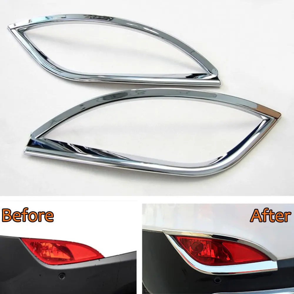

ABS 2pcs Chrome Rear Tail Fog Light Lamp Cover Trim Frame Decoration For Hyundai Tucson IX35 2009-2015 Car Styling
