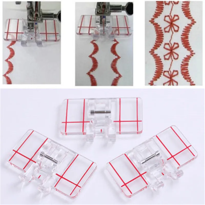 

Simple Mini Clear Plastic Parallel Stitch Foot Presser for Multifunction Domestic Sewing Machine Parallel Stitch Sewing Tool