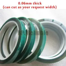 6 мм* 33 м зеленая ПЭТ высокого выдерживает температуру липкой ленты для SMT PCB покрытие, маскировка пальто, защита, маскировка