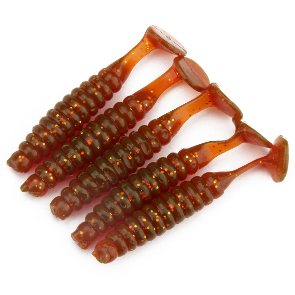 Full Swimming Fish Bait Fishing Lures Saltwater Freshwater 20pcs 10 Colors T-Tail Soft Lures Fishing Worms Accessories  (8)