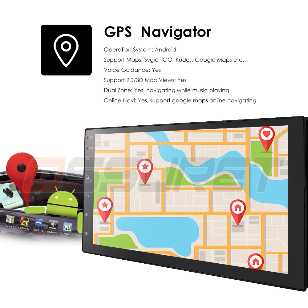 Android 9.0 Car monitor for nissan qashqai x-trail almera note juke universal Multimedia GPS navigation Mic usb IGO map Camera