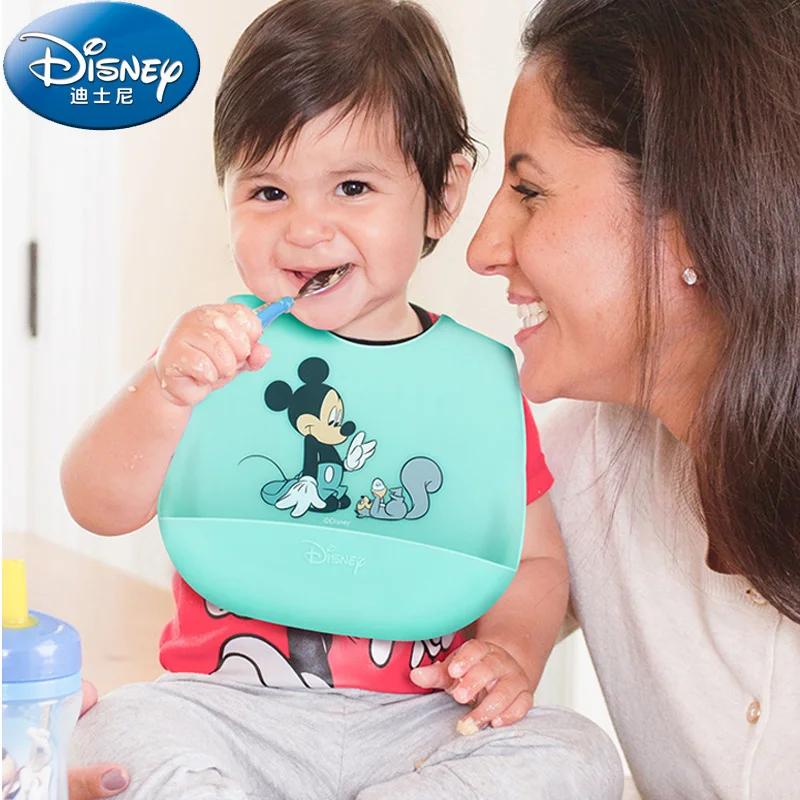 Disney Baby Bibs Burp Dinning Bibs Cloth Detachable Cartoon Mickey