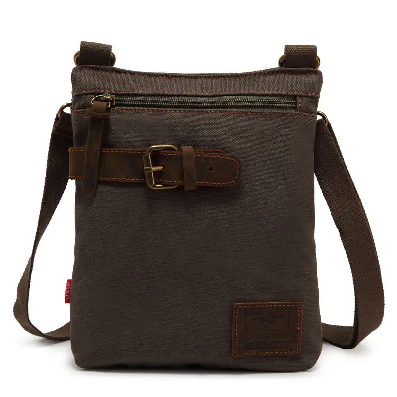 

Men's Vintage Canvas Messenger Bags Leather Shoulder Military Hand Bag Fashion School Bag Satchel Crossbody Bag Travel Handbag