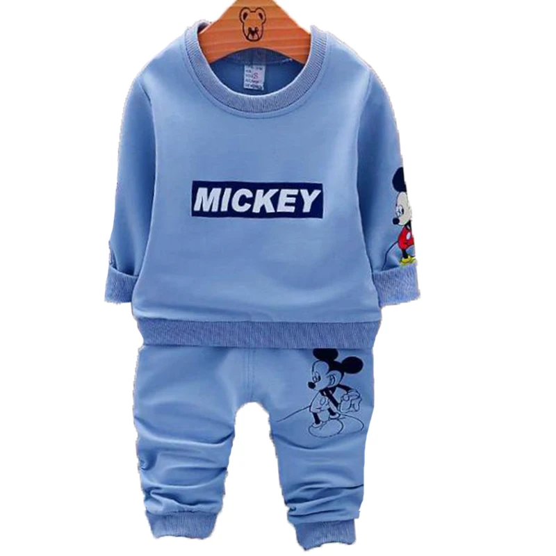 

baby Boys Girls Clothing Sets Spring Children's Long-Sleeve Mickey Minnie Print Sweatwear Sports Suits 1-5 yrs Kids Casual Top