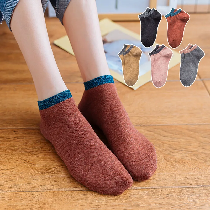 

Korean Version School Style Casual Black Short Socks for Women Japanese Fashion Cute Solid Color Sock for Female Medias De Mujer