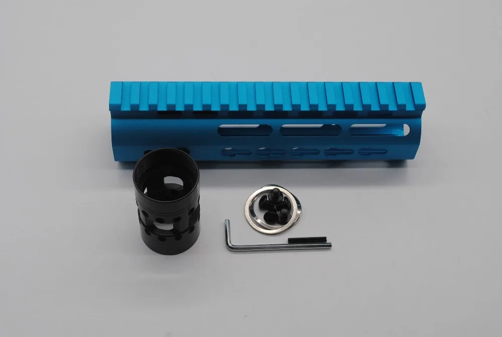 

Unique Blue Anodized 7'' inch Length Slim Ultralight Keymod Handguard Free Floating Rail Mount System Fit .223/5.56 Rifle