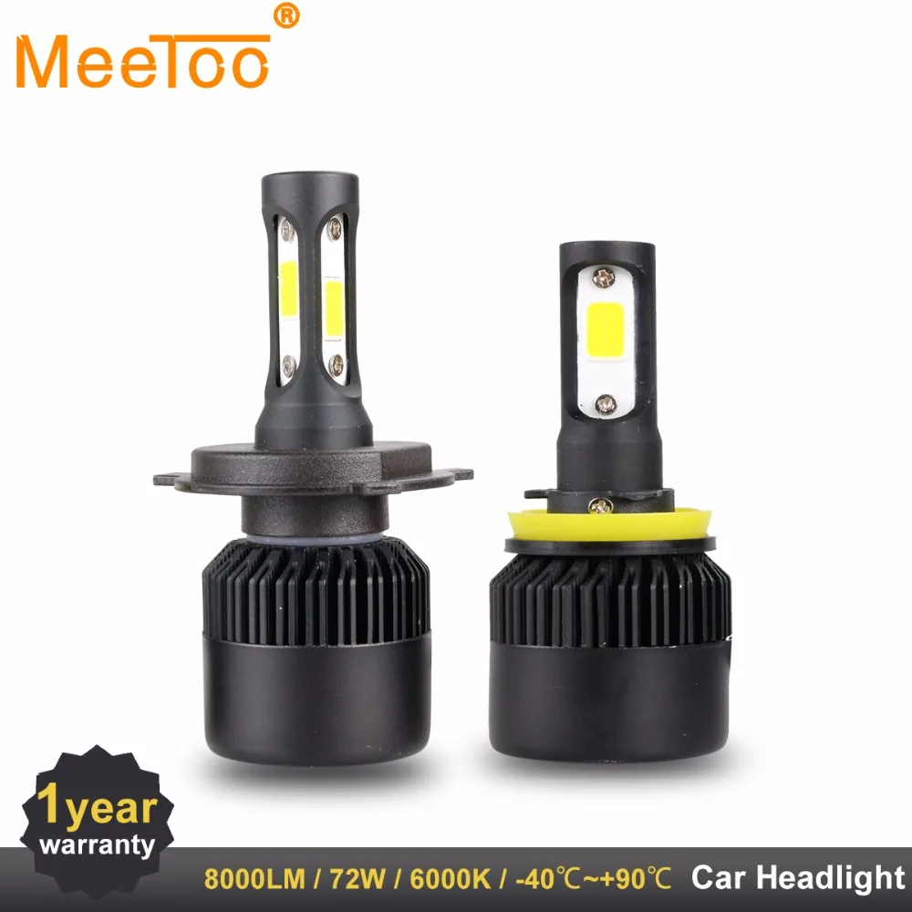 MeeToo H4 H7 LED T1 Auto font b Lamps b font Headlight HB3 HB4 H11 H1