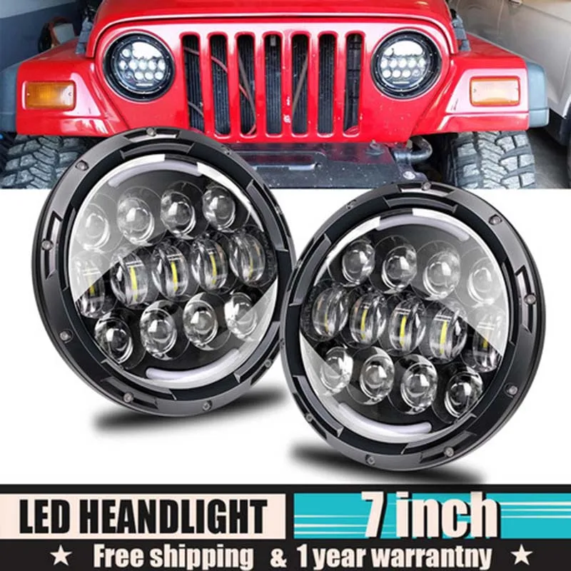

Turn Signal DOT Approved 5D Lens 7 Inch 2pcs 78W 16000LM LED Headlights for Jeep Wrangler JK TJ LJ 1997-2018