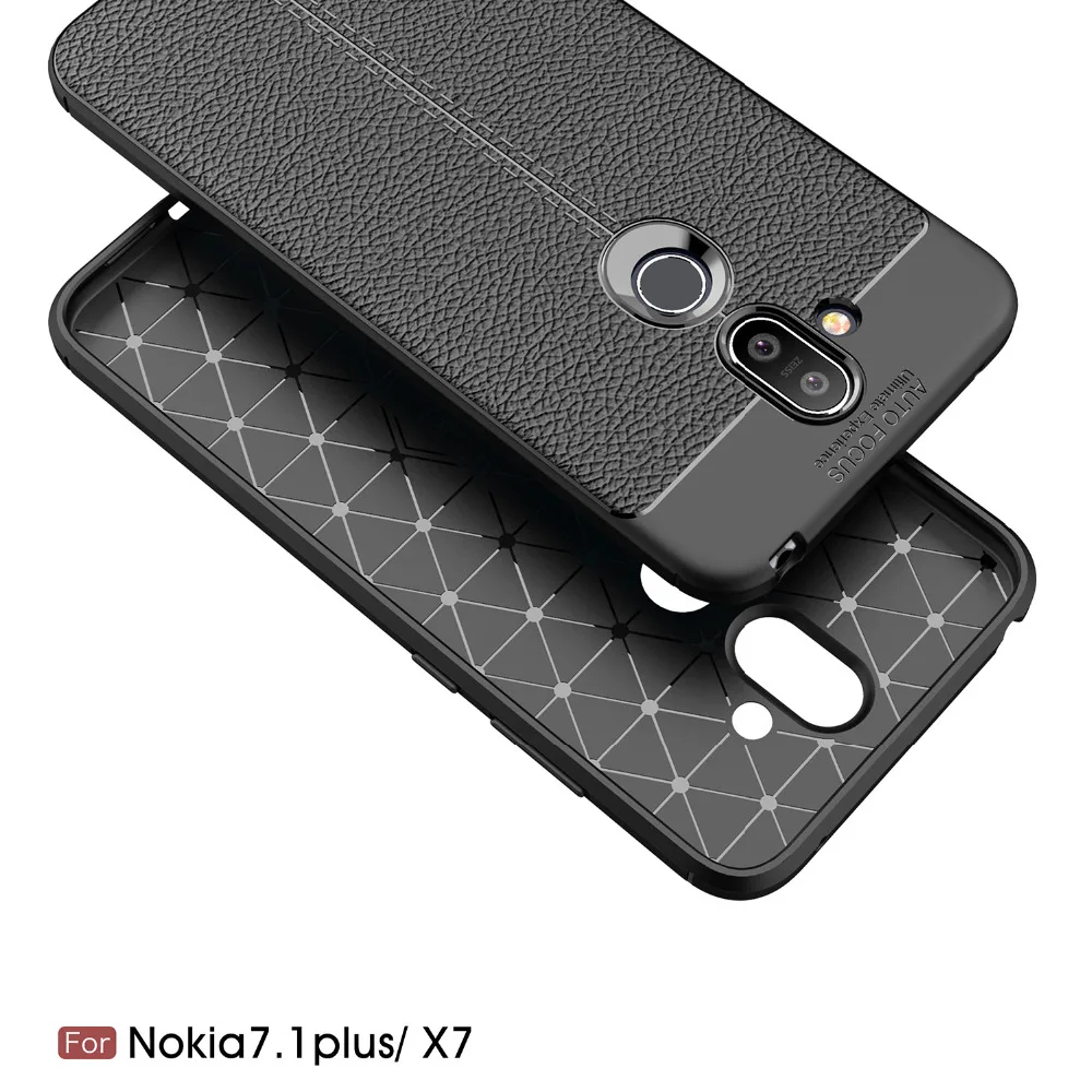 Чехлы для телефонов Nokia 7 1 Plus 2018 чехол силиконовый из углеродного волокна X7 Fundas Etui