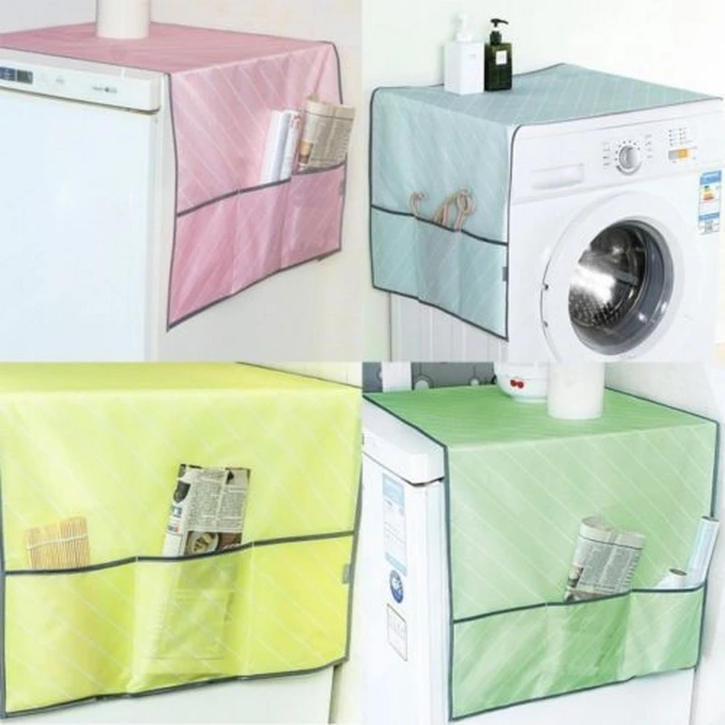 

Household Waterproof Refrigerator Dust Cover with Top Bag Fridge Storage Bag Freezer Top Bag for Kitchen Supplies Accessories