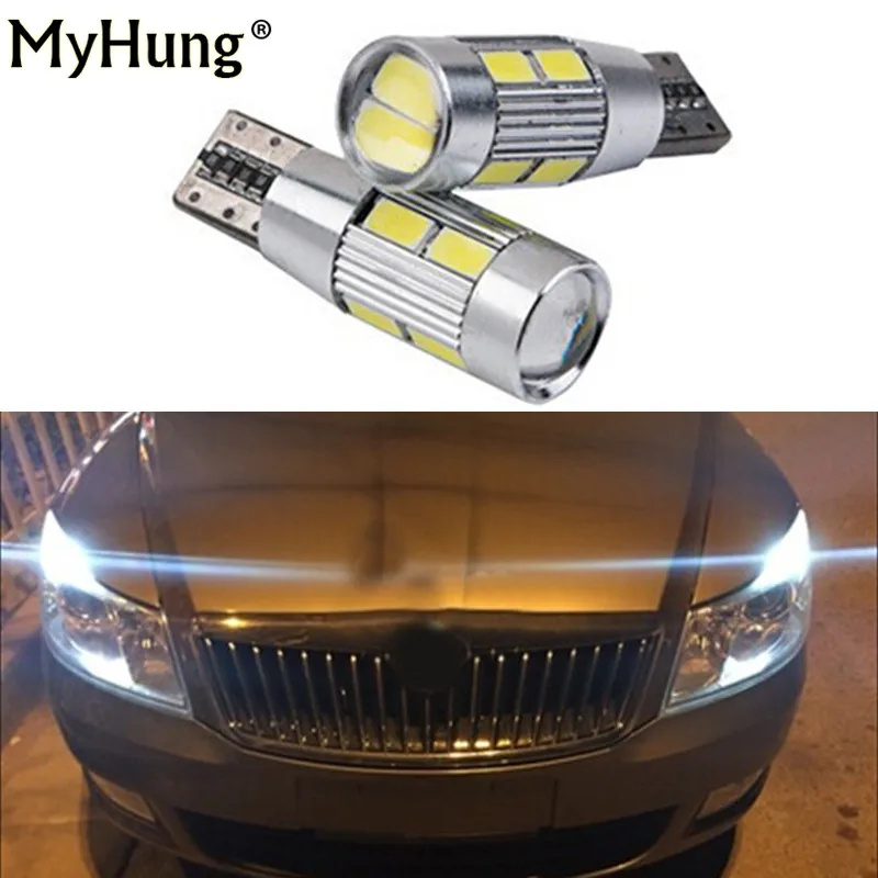 2 шт. Автомобильные светодиодные лампы для skoda octavia rapid fabia yeti a5 a7 drl T10 W5W 12 В|pcs| |