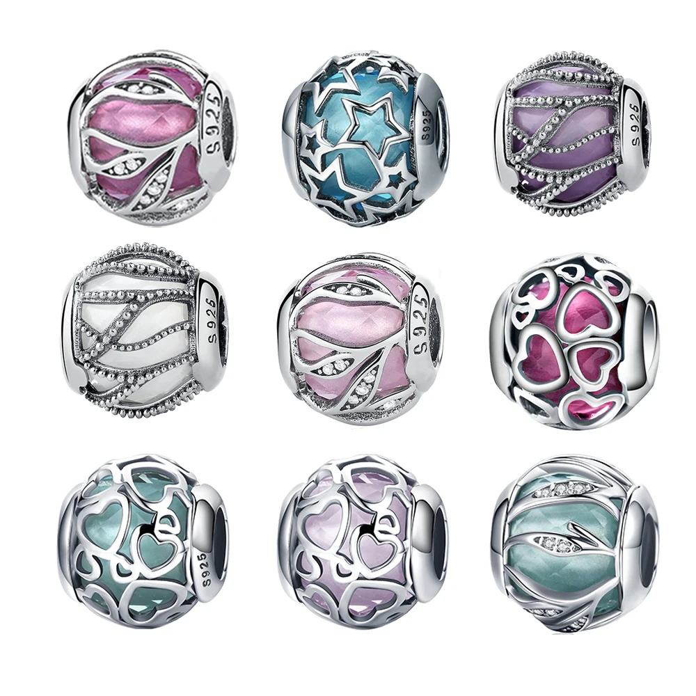 

Hot Sale 925 Sterling Silver Nature's Radiance Charm Beads Fit Pandora Bracelet Bangle Authentic DIY Jewelry BAMOER