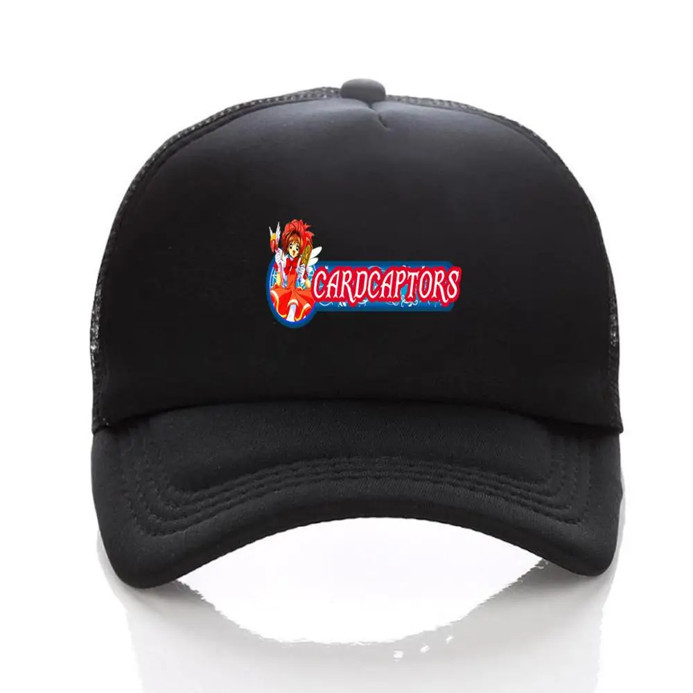 Япония Аниме Cardcaptor Sakura шляпа Женская Мужская Черная бейсбольная Кепка Snapback Регулируемая сетчатая Кепка Косплей печать Солнцезащитная шляпа - Цвет: 07