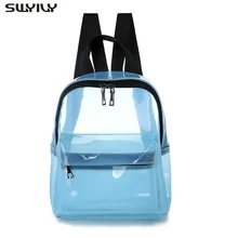 

SWYIVY Plastick Jelly Shoulder Bag Woman Summer PVC Transparent Backpack Beach Holiday 2019 Lady Waterproof Backpacks For Woman