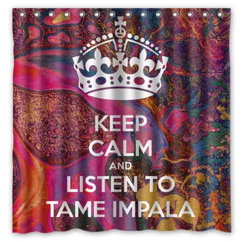 

Tame Impala Waterproof Fabric Bath Shower Curtain Mildewproof Polyester Bathroom Curtains with Hooks 72"x72"