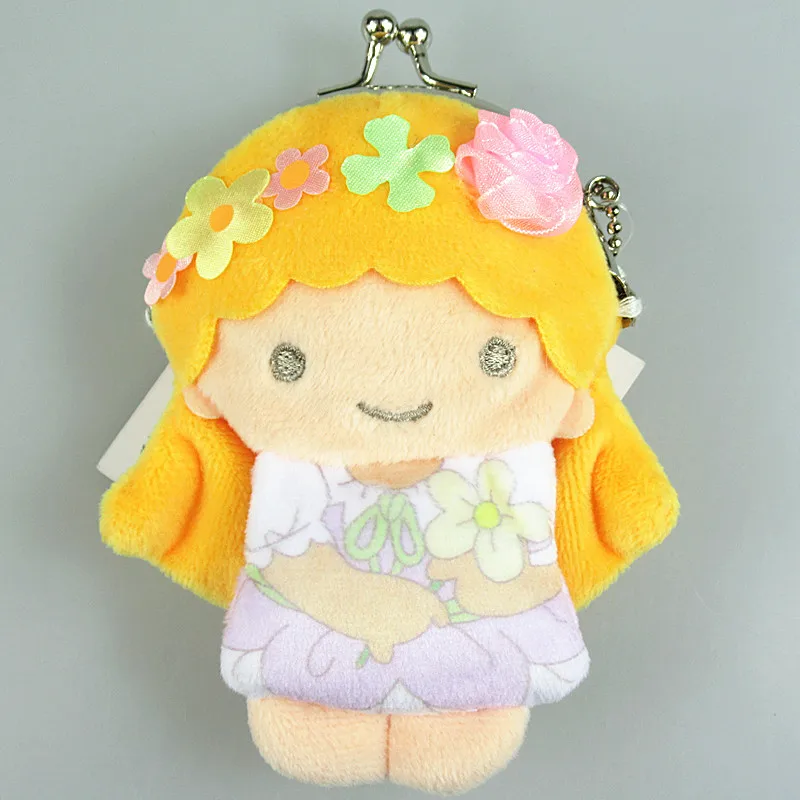 

New Cute Japan Cartoon Melody Little Twin Stars Plush Toys Coin purses for girls Toys Bag pendant 10cm