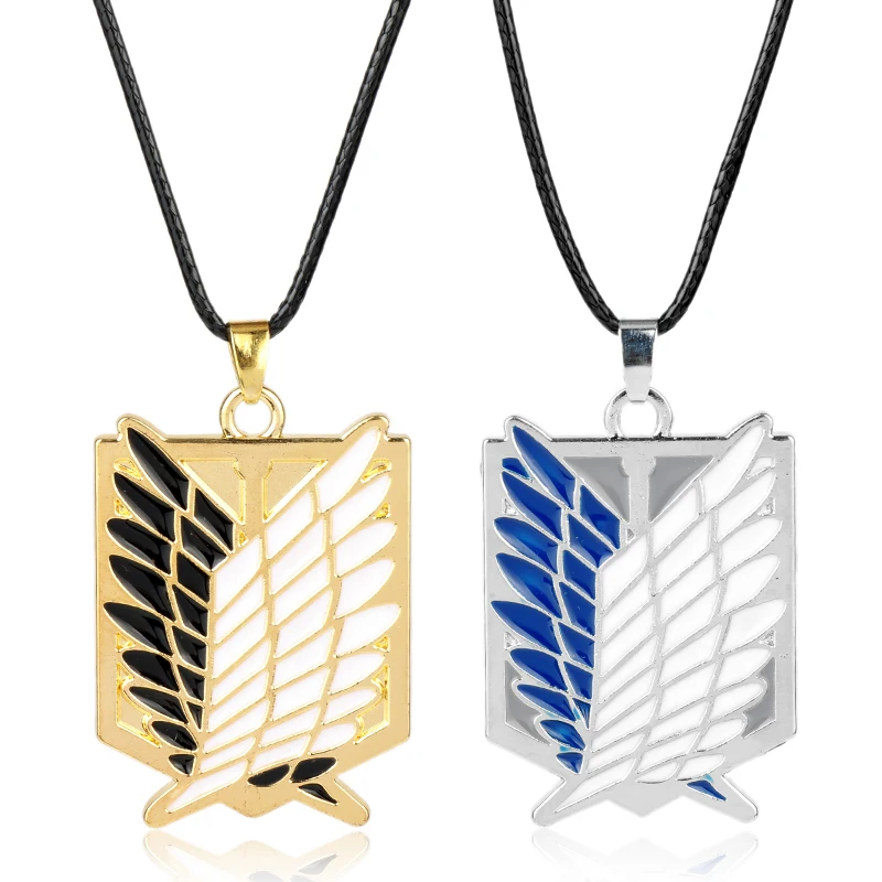ATTACK ON TITAN Logo Metal/Enamel PENDANT on 15 Leather Cord ATTACK ON TITAN Logo Metal/Enamel PENDANT on 15 Leather Cord