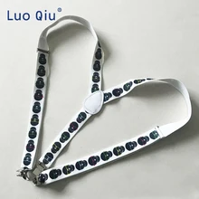 Новинка года, модные детские регулируемые подтяжки белого и черного цвета с изображением черепа на спине